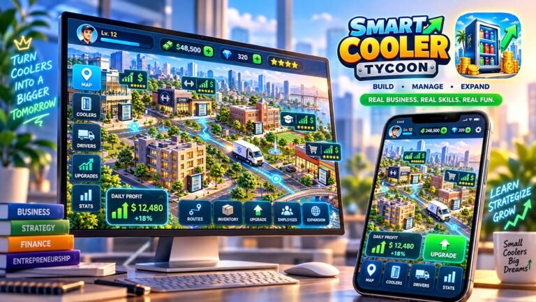 Smart Cooler Tycoon: build, manage and expand a smart cooler business, on desktop and phone